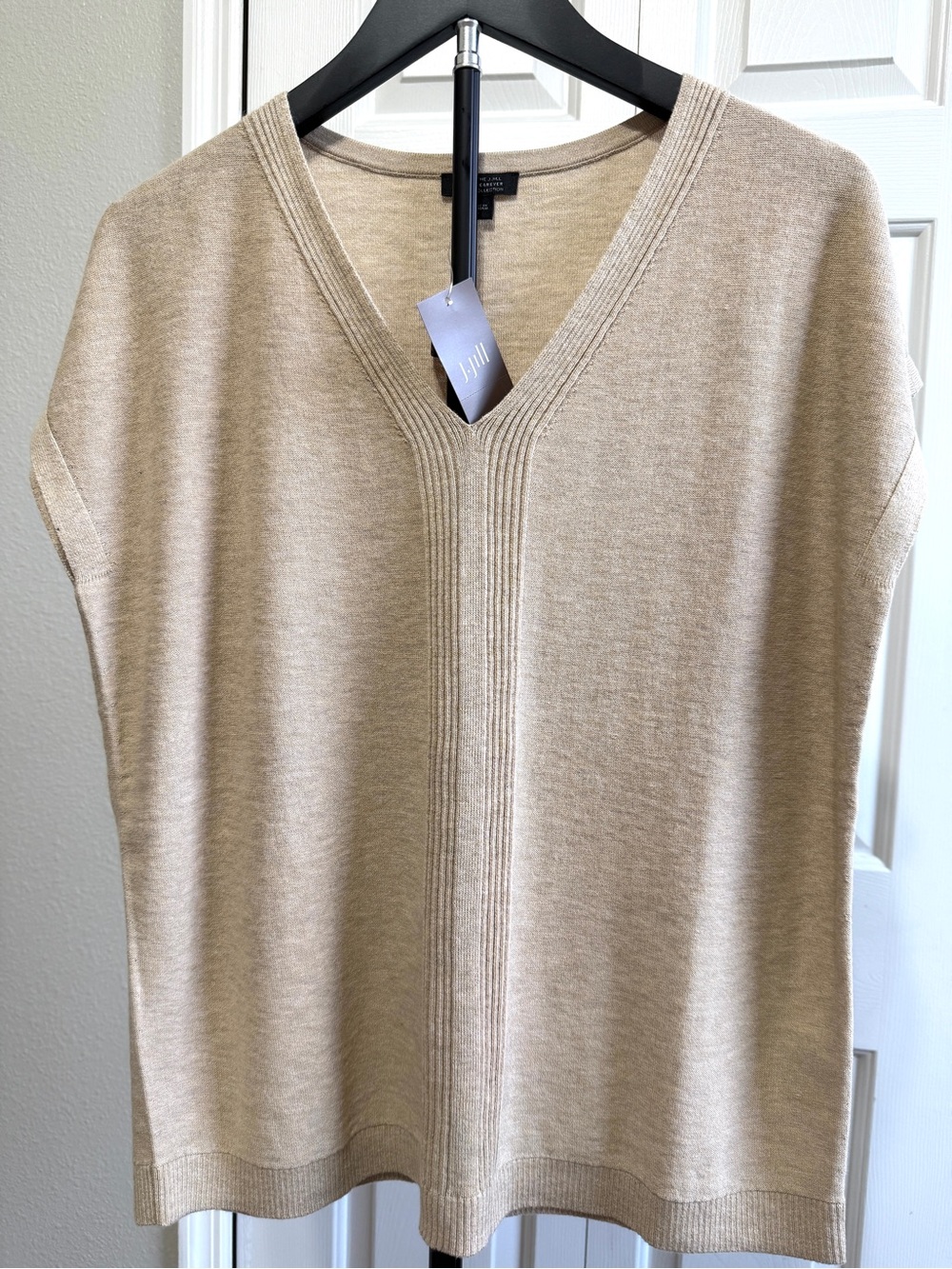 J. Jill Beige V-Neck Sweater Top